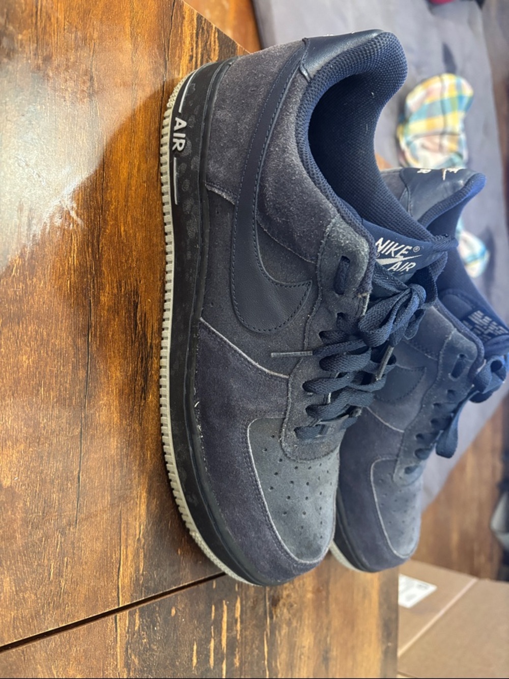 Nike Men's Dark Navy Suede Low-Top Sneakers